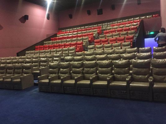 Recline Fire Retardant leather cinema chair, narrow home theater seating
